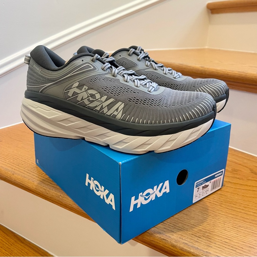NWT Hoka Bondi 7 Wild Dove Grey / Dark Shadow Hoka One One - Picture 1 of 14